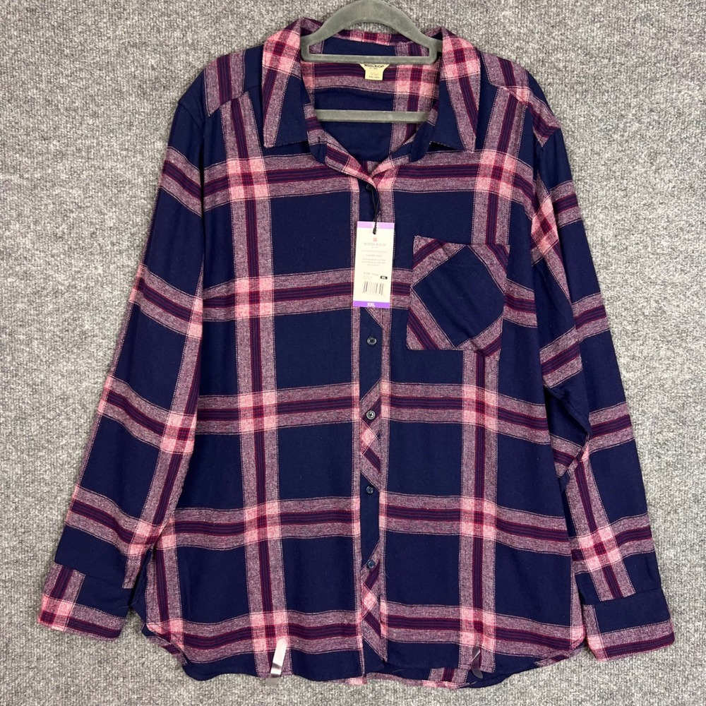 NEW $60 Woolrich Flannel Shirt Womens XXL Plaid Relaxed Fit